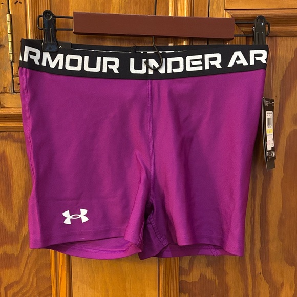 Under Armour Women's Vibrant Purple Athletic Shorts - Picture 1 of 5